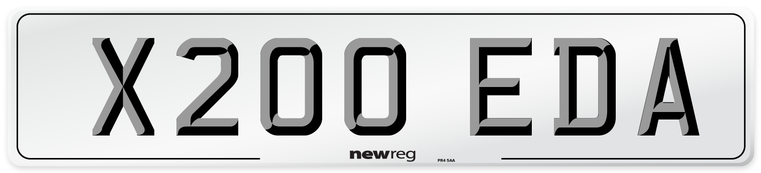 X200 EDA Number Plate from New Reg